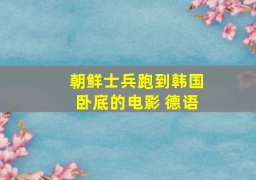 朝鲜士兵跑到韩国卧底的电影 德语